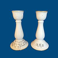 *New Hand Painted Shabbat Candlesticks with Hebrew Blessing