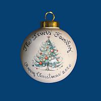 NEW Personalized Porcelain Christmas Ball with Ornament Tree