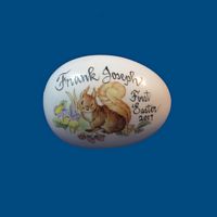 Personalized Hand Painted Easter Egg -Springtime Squirrel
