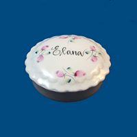 Personalized Porcelain Hand Painted Small Scalloped Round Box