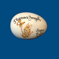 *OUT OF STOCK*Personalized Hand Painted Easter Egg with Bunny and Butterfly