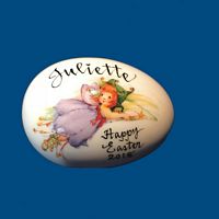 Personalized Hand Painted  Easter Egg with Purple Fairy