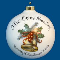 OVERSIZED Round Personalized Hand Painted Porcelain Christmas Ball In ALL Designs