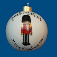 Personalized Hand Painted Christmas Ball w/ Nutcracker