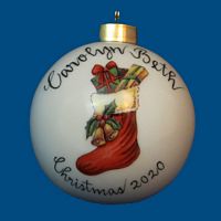 Personalized Hand Painted Christmas Ball  w/ Stocking