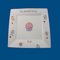 Personalized Hand Painted Square Porcelain Cupcake Plate