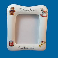 Personalized Porcelain Picture Frame with Holiday Design