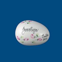 Personalized Hand Painted Porcelain Easter Egg - Choose Flower