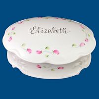 Personalized Hand Painted Porcelain Antique Style Box