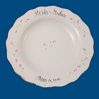 Personalized Hand Painted Porcelain Scalloped Pasta Bowl