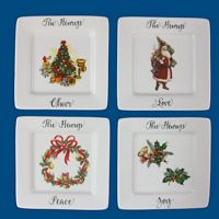 Personalized Hand Painted Porcelain  Square Appetizer/Dessert Holiday Plates