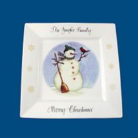 Personalized Hand Painted Porcelain Christmas Square Serving Dish*