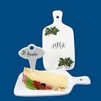 Personalized Hand Painted Porcelain Christmas Cheese Board