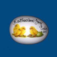 Personalized Hand Painted Easter Egg -Four Chicks