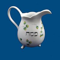 Personalized Hand Painted Porcelain Passover Water Pitcher