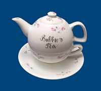 Hand Painted Personalized Porcelain "Tea for One"