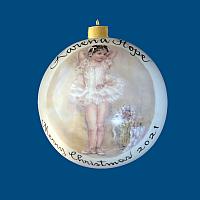 Personalized Hand Painted Porcelain Christmas Ball with Ballerina