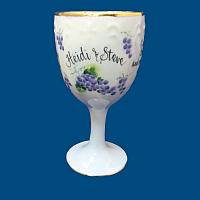 Personalized Hand Painted Porcelain Kiddush Cup for Wedding/Anniversary